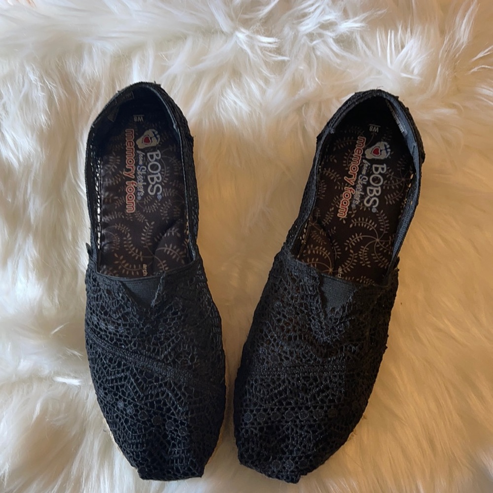 BOBS from Skechers Black Wedge Espadrille